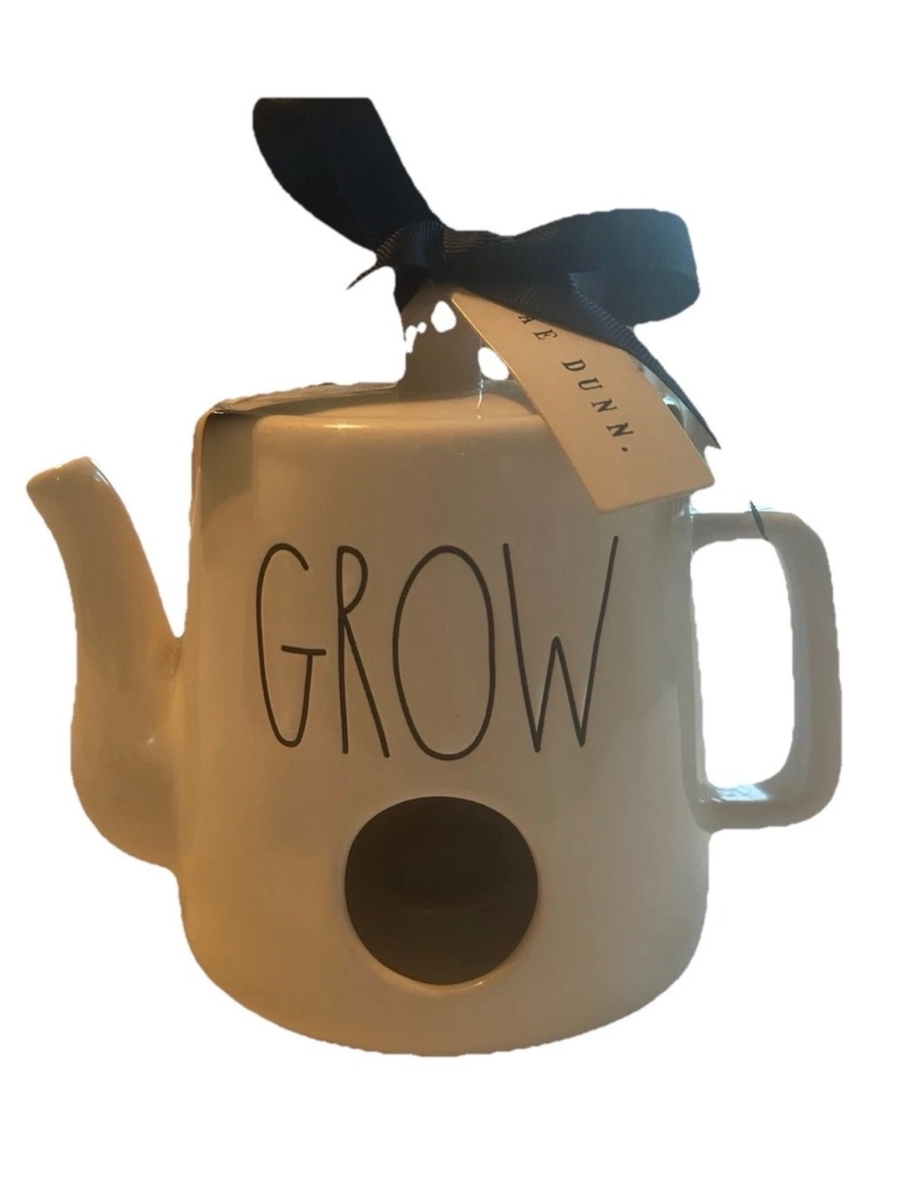 Rae Dunn NWT GROW Watering Can Shaped Birdhouse - ceramic - farmhouse decor